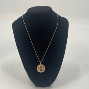 Sterling silver gold-plated medallion necklace